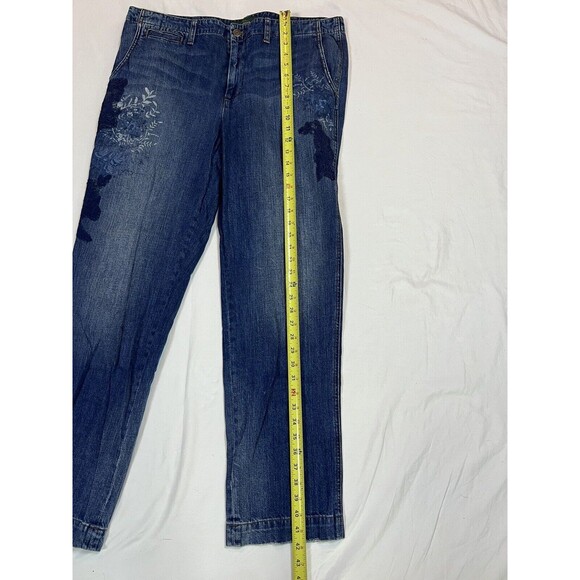 Lauren Jeans Co Embroidered Jean Straight Leg LRL | Dark‎ Wash | Size 16 - Picture 16 of 16